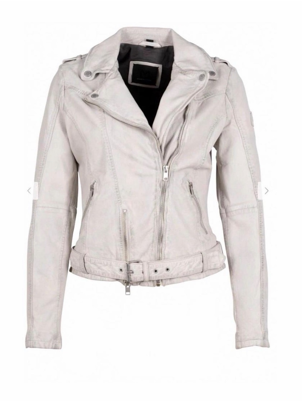 Mauritius Wild 2 RF Leather Jacket White Large Moto 9/10 NWT